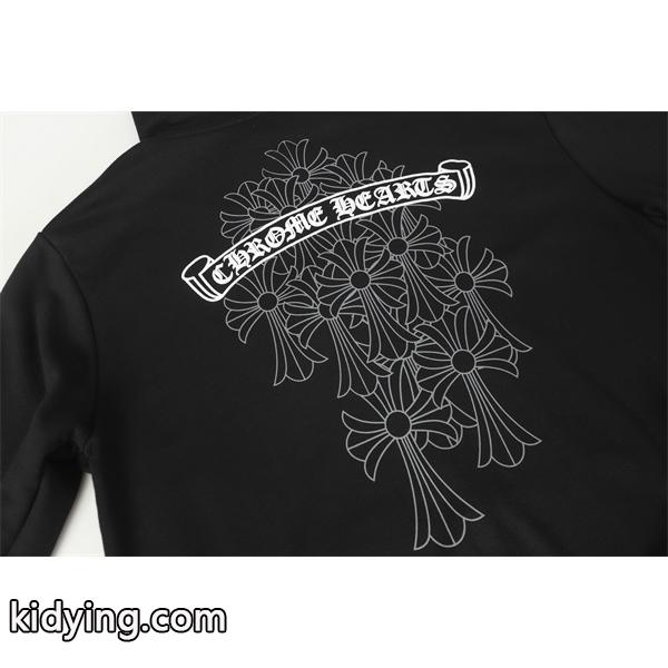 注目の新作 ホワイト シンプルジップ 上品モード 2025秋冬コーデ クロムハーツ コピー Chrome Hearts パーカー-7
