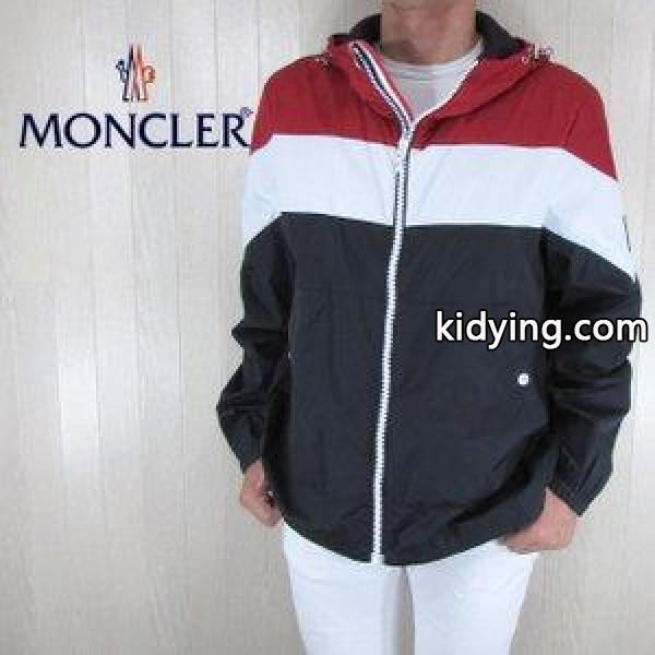 モンクレール MONCLER メンズ ジャケット ナイロン フード アウター ブルゾン 4163180 68751 / 781 / レッド/ホワイト/ブラック サイズ：4 :key-20180629-087:madoricci - 通販ショッピング-0