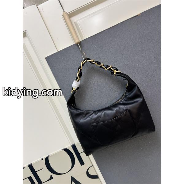 ブラックレザー 編み込みチェーン シャネル ハンドバッグ スーパーコピー レディース エレガント CHANEL-1