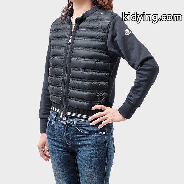 モンクレール MONCLER スウェット ダウン ジャケット ブルゾン ダークネイビー レディース-0