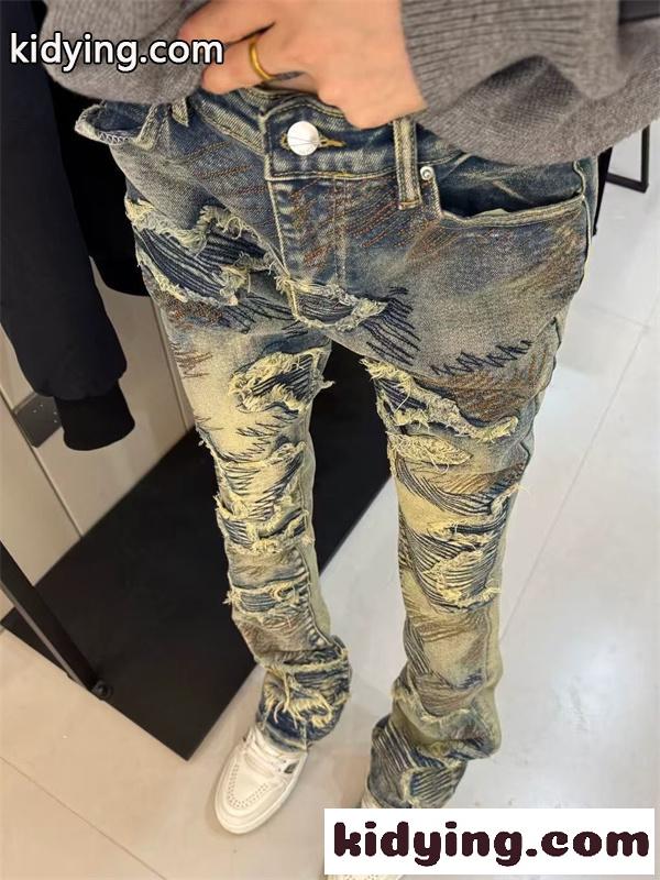 アートダメージ ヴィンテージウォッシュ AMIRI アミリ コピー デニム 2026人気 立体 シャープシルエット ハイセンス-7