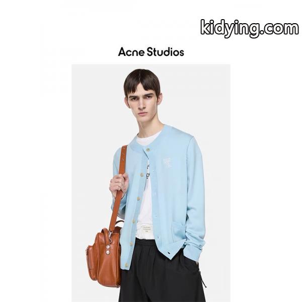 ライトブルー × ブラック カーディガン ストゥディオズ Acne Studios コピー 秋冬清潔感のある 人気-1