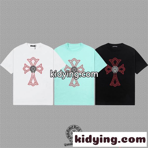 2026新作 注目上昇 半袖Tシャツ クロスグラフィック カジュアル CHROME HEARTS クロムハーツ コピー-3