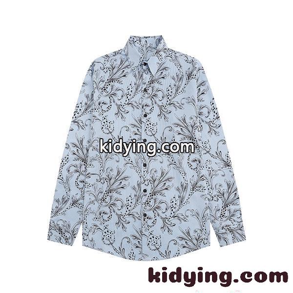 人気 メンズシャツ 長袖 プリント 上質素材 お洒落 VERSACE ヴェルサーチ コピー-3