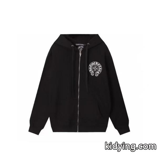 クロムハーツ コピー ジップパーカー 人気 シンプル クラシック ホースシュー ロゴ CHROME HEARTS-0