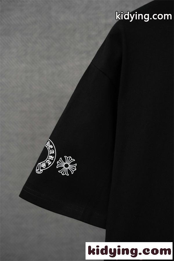 ピンククロス クロムハーツ スーパーコピー 半袖Tシャツ 胸ポケット付き ホワイト ブラック 夏 ストリート Chrome Hearts クロムハーツ-7