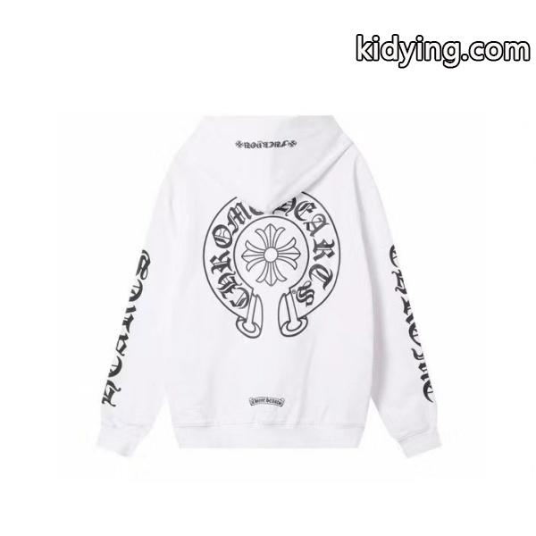 CHROME HEARTS スーパーコピー パーカー 上品 ホースシュー ロゴ ストリート ホワイト クロムハーツ-2