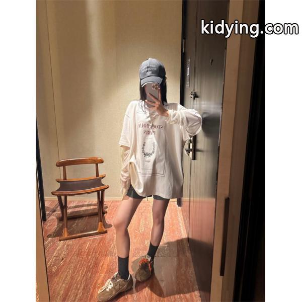 ACNE STUDIOS アクネ ストゥディオズ コピー 雰囲気 ホワイト グラフィック ロングTシャツ こなれ感-7