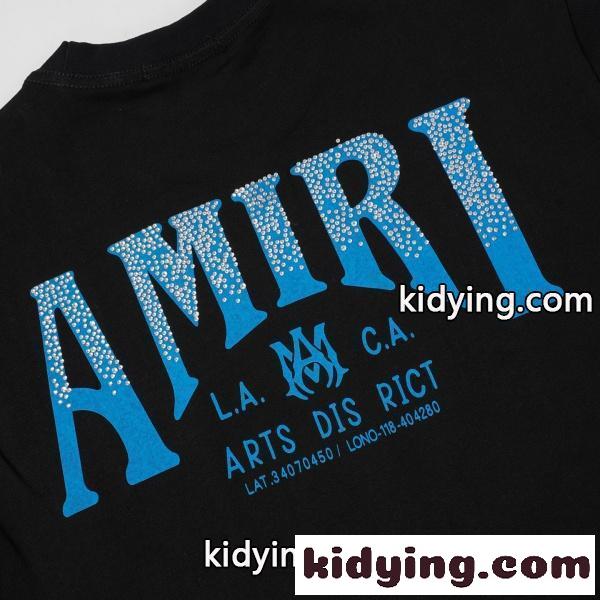 AMIRI アミリ 2026新作 ラインストーン ロゴプリント 半袖Tシャツ コットン クルーネック オーバーサイズ 人気-6