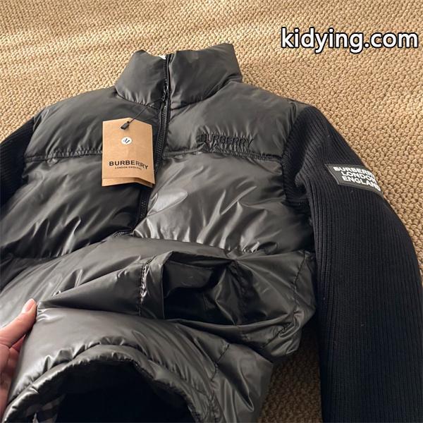 BURBERRY バーバリー 偽物 秋冬 シャイニーブラック 人気上昇 異素材切替 ダウンジャケット-5