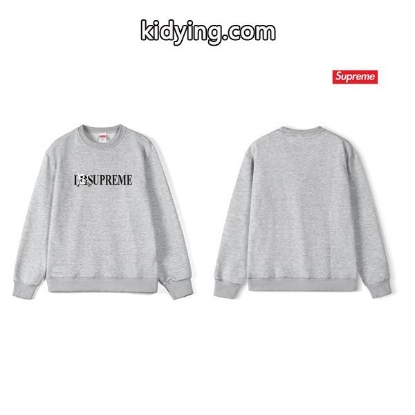 SUPREME シュプリーム コピー 秋冬コーデ 起毛 杢グレー プレミアム ロゴ スウェット-5