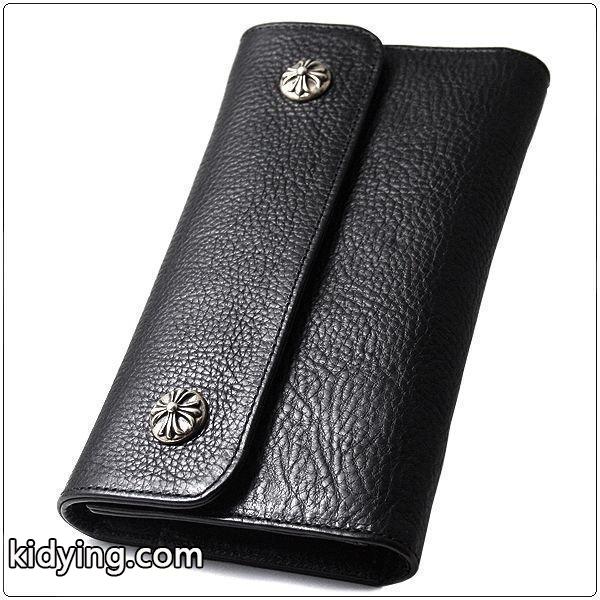 クロムハーツ 財布（Chrome Hearts）ウェーブウォレット WAVE WALLET クロスボタンブラック ヘビーレザー :CW120:amsonline store - 通販ショッピング-0