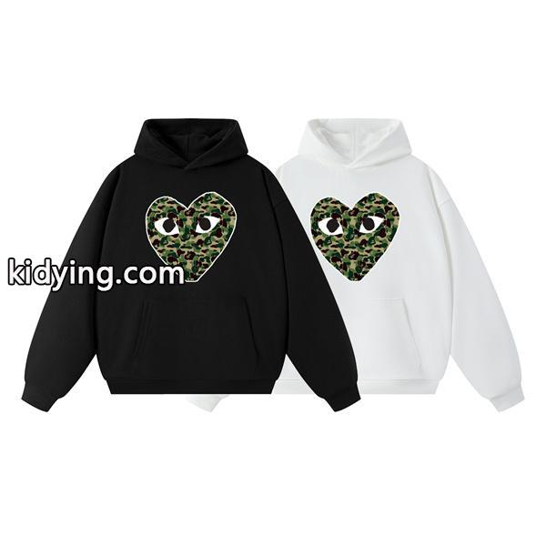 BAPE ブラック カモフラージュ ハート 連帽 スウェット コムデギャルソン ベイプ コラボ スーパーコピー 秋冬-0