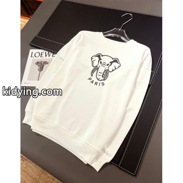 ブラック エレファントモチーフ ホワイトプリント パーカー ケンゾー KENZO コピー 秋冬 シンプル 定番-1