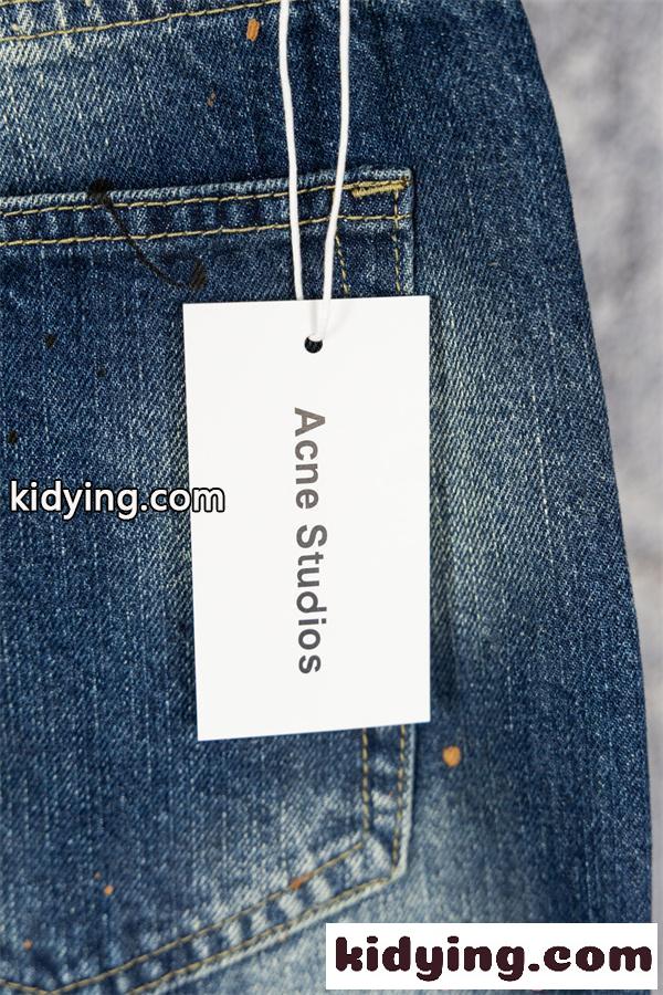 ヴィンテージ加工 デニムパンツ ペイントドット ストレート ACNE STUDIOS アクネ ストゥディオズ 偽物-6