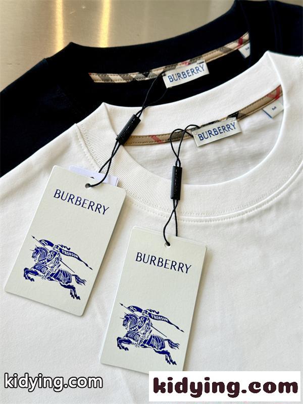 激安 メンズ バーバリー コピー BURBERRY 半袖Tシャツ クルーネック チェック切替 ロゴ刺繍 コットン素材 英倫風 カジュアル 夏-5