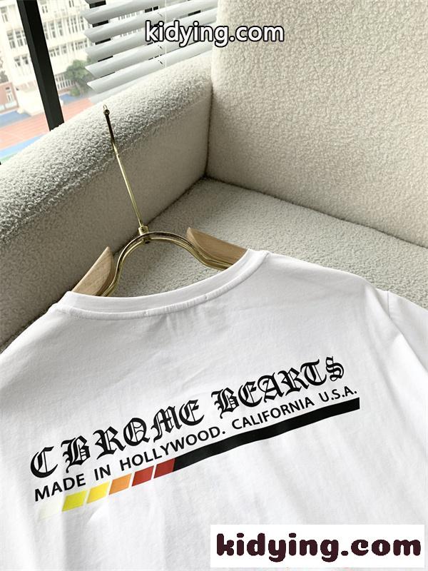 シンプル ホワイト 半袖 Tシャツ CHROME HEARTS ミニマル 韓国風 カジュアル クロムハーツ コピー-8