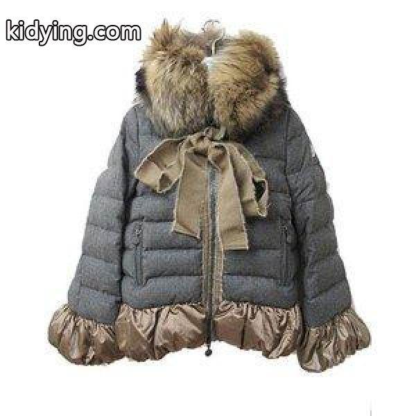 モンクレール MONCLER MARIKO マリコ リボン ファー付き ダウン ジャケット 灰グレー ☆激安& レディース 通販-0