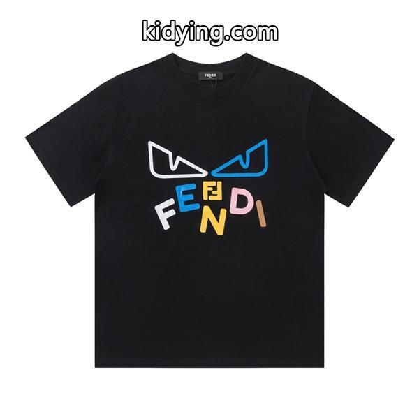 大人気FENDITシャツモンスターフェンデイプリント半袖Tシャツクールネック-0