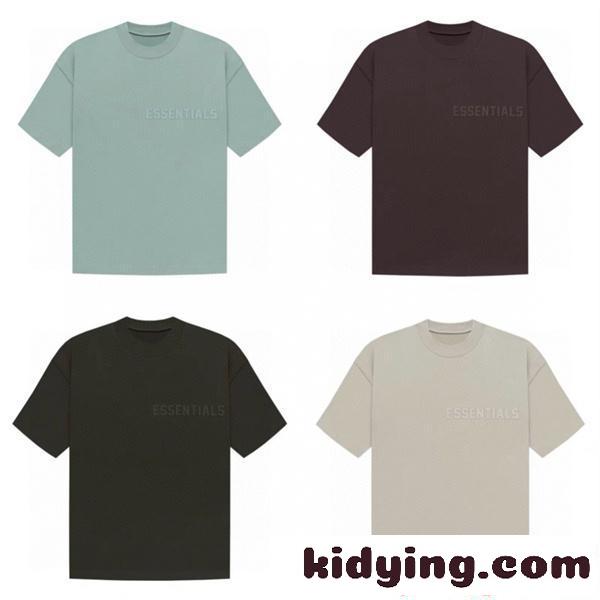 ESSENTIALS 半袖Tシャツ ブラウン シンプル エッセンシャルズ コピー 上品 無地見え モード 大人カジュアル-6