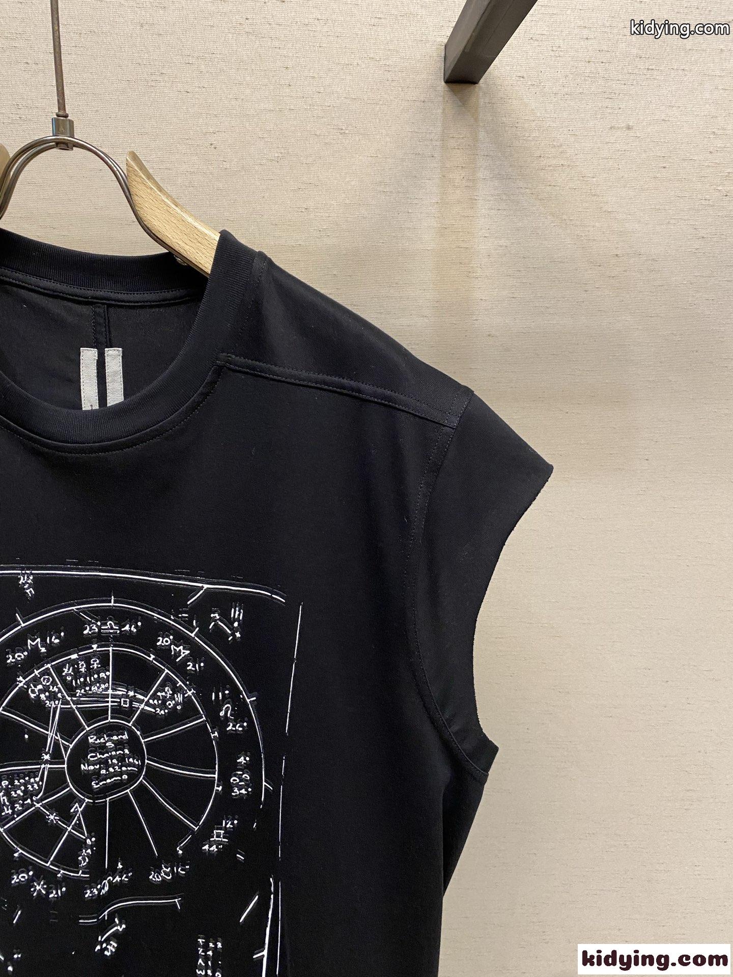 春夏新作!純綿バイカラープリントタンクトップリックオウエンススーパーコピーRick owens26ss春夏-3