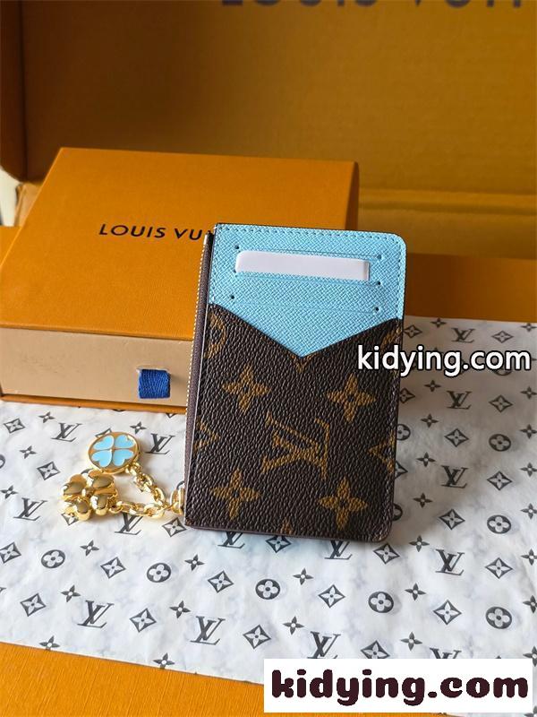 Louis Vuitton コピー ルイヴィトン M27770 カードケース モノグラム ブルー配色 チャーム付き コインケース ファスナー N級品 コンパクト財布 日本限定風-2