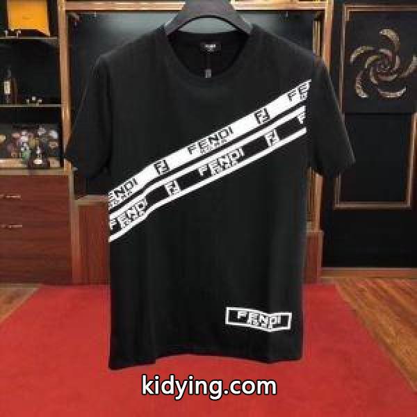 2019SSの人気トレンドファッション フェンディ FENDI 一気にオシャレ上級者 半袖Tシャツ 優しげな高級人気色 2色可選 着やすい色味_フェンディ FENDI_ブランド コピー 激安(日本最大級)-1