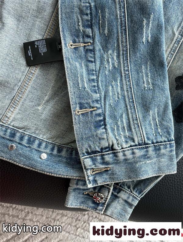 CHROME HEARTS クロムハーツ コピー デニムジャケット ヴィンテージ加工 無骨 トレンド 2026新作-8