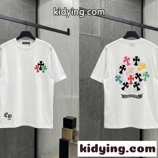 CHROME HEARTS コピー クロムハーツ コピー マルチクロスバックプリントTEE カラフルモチーフ半袖 主役級デザイン-6