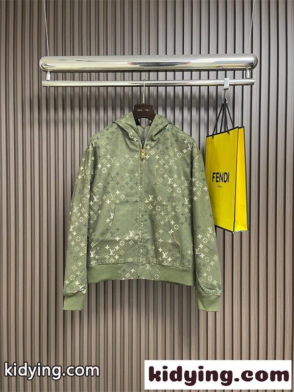 LOUIS VUITTON 総柄デザイン ジップアップパーカー ルイヴィトン スーパーコピー メンズ フーディー カジュアル-1