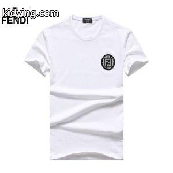 フェンディ tシャツ メンズFENDI限定セール人気セールオールシーズンゆったりＴシャツ半袖大歓迎黒白赤色着回し抜群-0