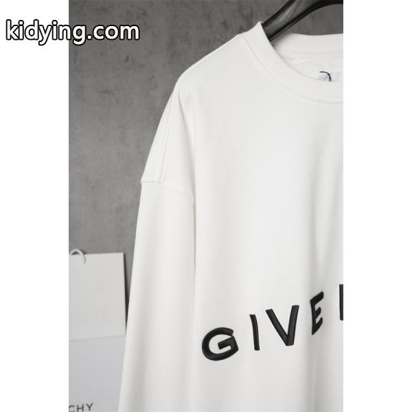 GIVENCHY コピー 秋冬ミニマル 洗練された 万能 ブラック ホワイトロゴ パーカー ジバンシー-5