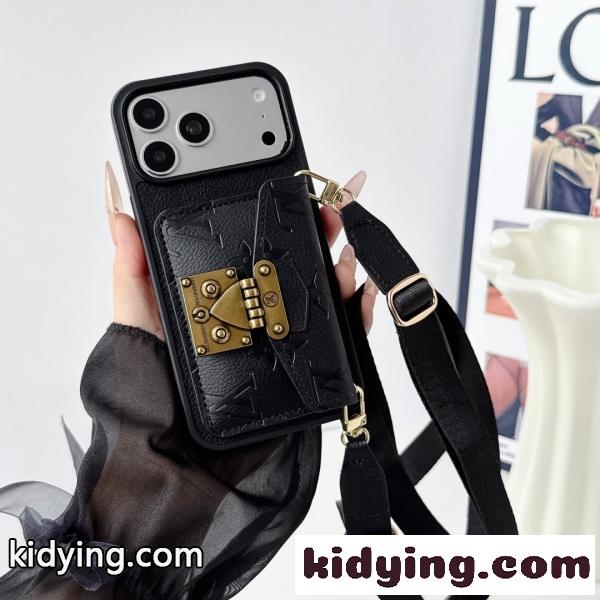 2026新作 Louis Vuitton 激安 ルイヴィトン iPhone17 ケース カード収納 ショルダーストラップ付き ロックデザイン スマホケース 人気アイテム-2