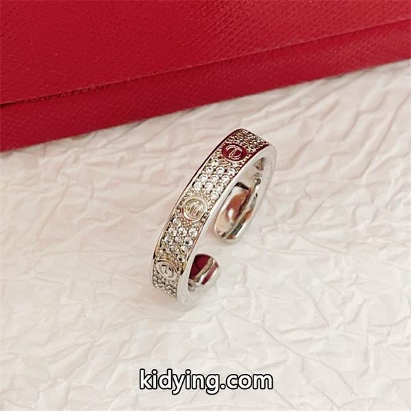 上品輝き ストーン装飾 オープンリング 洗練アクセント Cartier カルティエ コピー-1