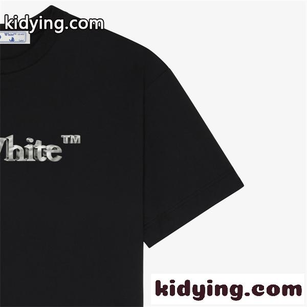 胸元ロゴ入り きれいめカジュアル 普段使い OFF-WHITE オフホワイト コピー カットソー 好評モデル-3