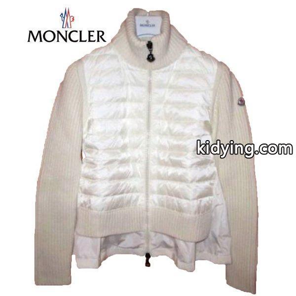 MONCLER モンクレール 2015-2016年秋冬新作 レディース ダウンコート ダウンジャケット ニット＆ナイロンダウン KNIT&NYLON オフホワイト-0