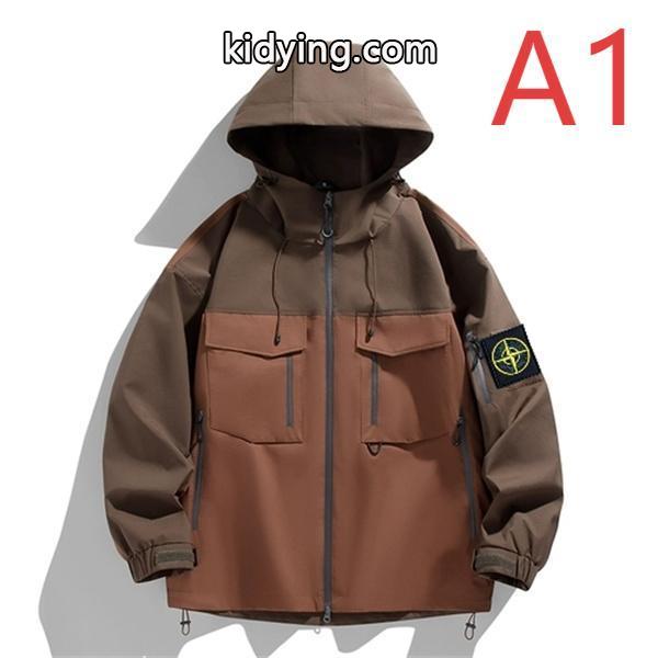ストーンアイランド 偽物 マウンテンパーカー 防風 フード付き アウトドア ジャケット STONE ISLAND-0