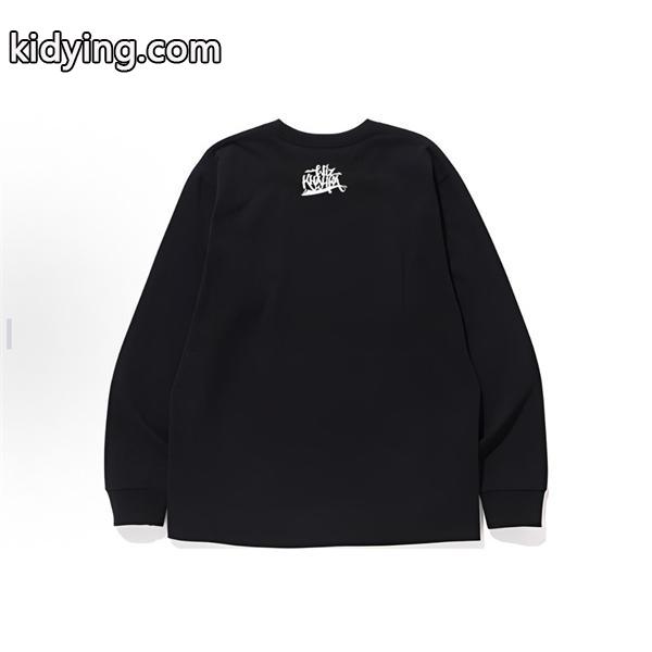 BAPE スーパーコピー 秋冬ストリートクール 定番 ホワイト メガネ猿人 ロゴ 長袖 T シャツ ベイプ-5