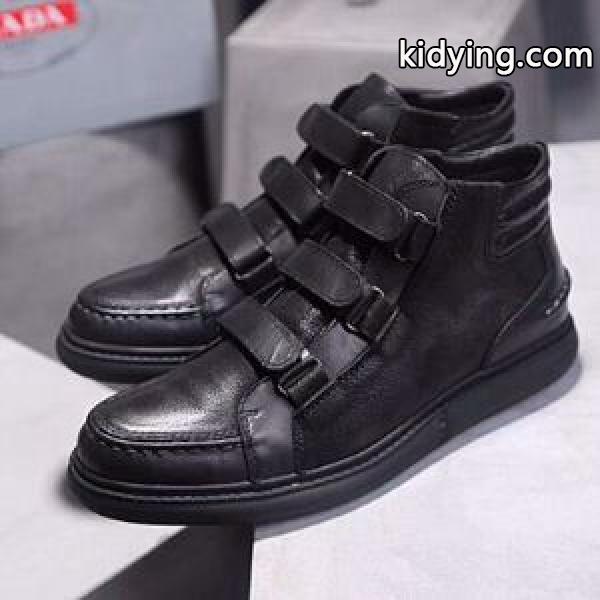 保温性の高い キレイめおしゃれ 2色選択可 プラダ PRADA 18SS美品 ハイトップシューズ_スニーカー、靴_メンズファッション_スーパーコピーブランド激安通販 専門店-0