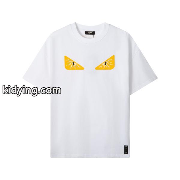 春夏季超人気優雅組み合わせ自由半袖tシャツFENDIフェンディ スーパー コピー良いコットン通気性ブラックホワイト-0