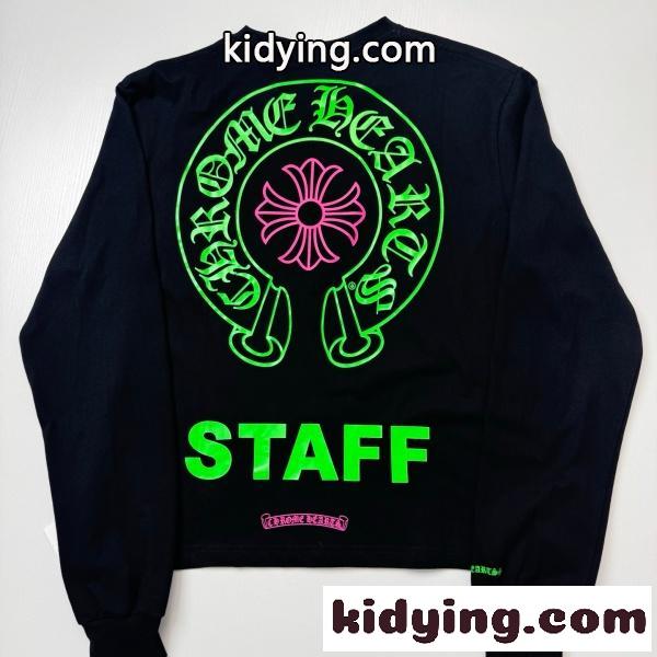 2026新作 Chrome Hearts N级品 クロムハーツ ロングTシャツ STAFFホースシュー ネオンプリント 長袖 カットソー 人気アイテム 男女兼用-3