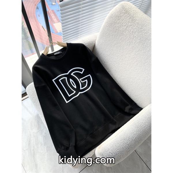 ブラック × ホワイト 2 色 大 DG ロゴ 円领 スウェット ドルチェ & ガッバーナ DOLCE & GABBANA 偽物 秋冬ブランド派注目-4