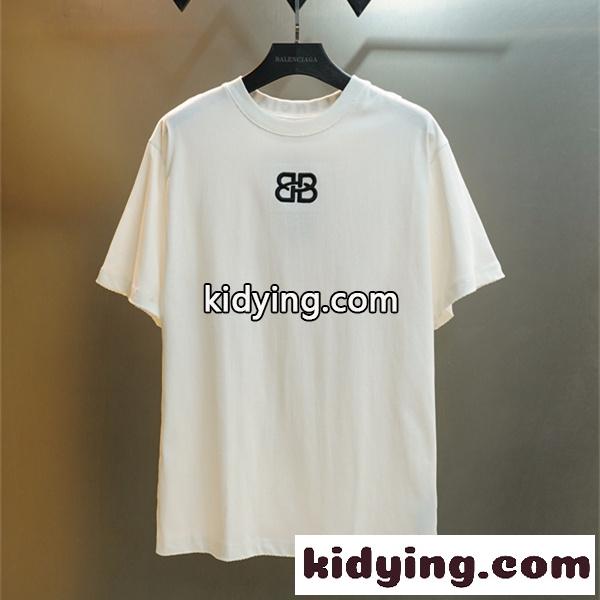 ロゴ刺繍 半袖 メンズ 人気アイテム シンプルデザイン BALENCIAGA バレンシアガ コピー Tシャツ 定番人気-0