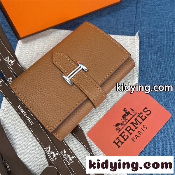 レディース HERMES エルメス コピー 二つ折り財布 コンパクト 本革風 収納力抜群 上品-3