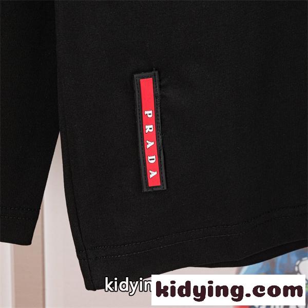 ロングスリーブ シンプルブラック 通勤カジュアル PRADA プラダ コピー Tシャツ 着回し対応 注目商品-6