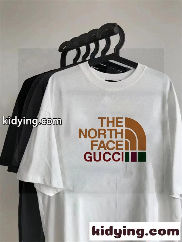 Gucci&TNFコラボグッチtシャツコピー&2026激安ユニセックスオーバーサイズ上品オシャレコーデ-5