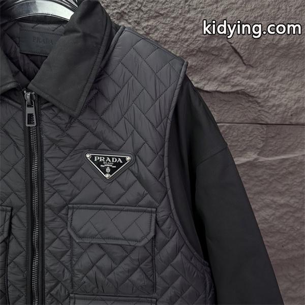 ブラック クィルティング マルチポケット プラダ PRADA 偽物 ダウンジャケット 2025秋冬アウトドア 高機能-3