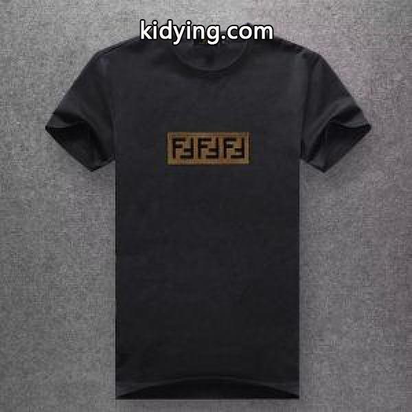 VIPSALE◆関税込 FENDI メンズ ブラウン ジャガード 半袖Tシャツ41887352フェンディ t シャツ コピー１０色展開-1