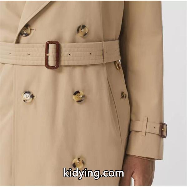 BURBERRY 激安 メンズ 2025新作 ロングトレンチコート ケンジントンフィット 英国製ギャバジン 細身シルエット ビジネス&カジュアル対応-6