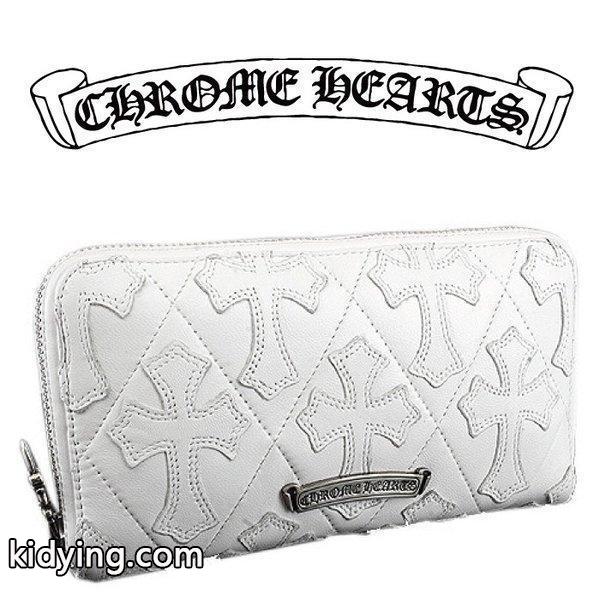 CHROME HEARTS クロムハーツ ラウンドZIP 長財布 ホワイト レアカラー クロス :chromehearts-item-0037:fashionplate Yahoo!ショップ - 通販ショッピング-0